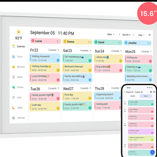 Calendar app on a smartphone screen with a focus on task management.